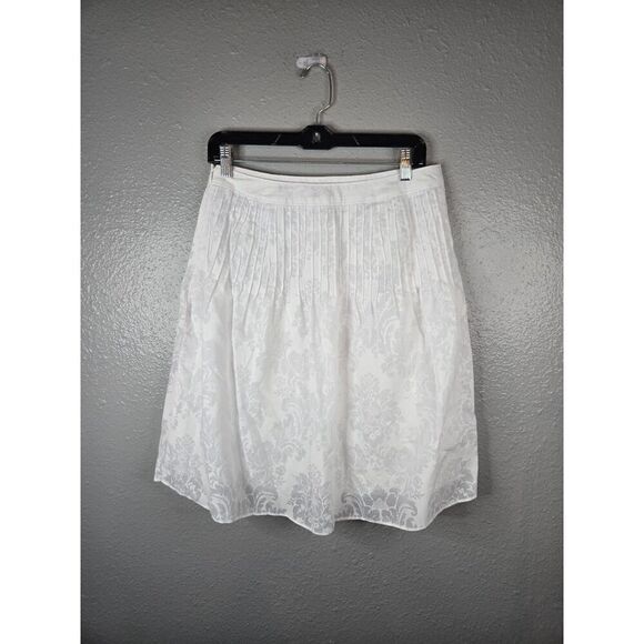 Ann Taylor LOFT Women's White Floral Flare Skirt Size 4 - Picture 4 of 6